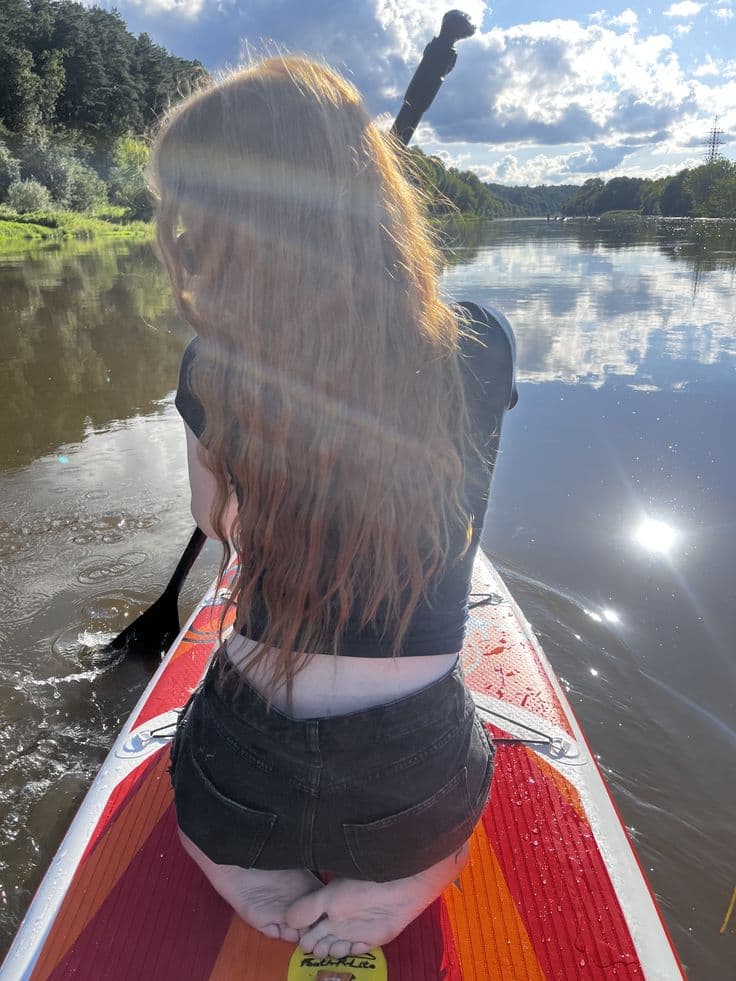 Kayak equipment and paddle closeup