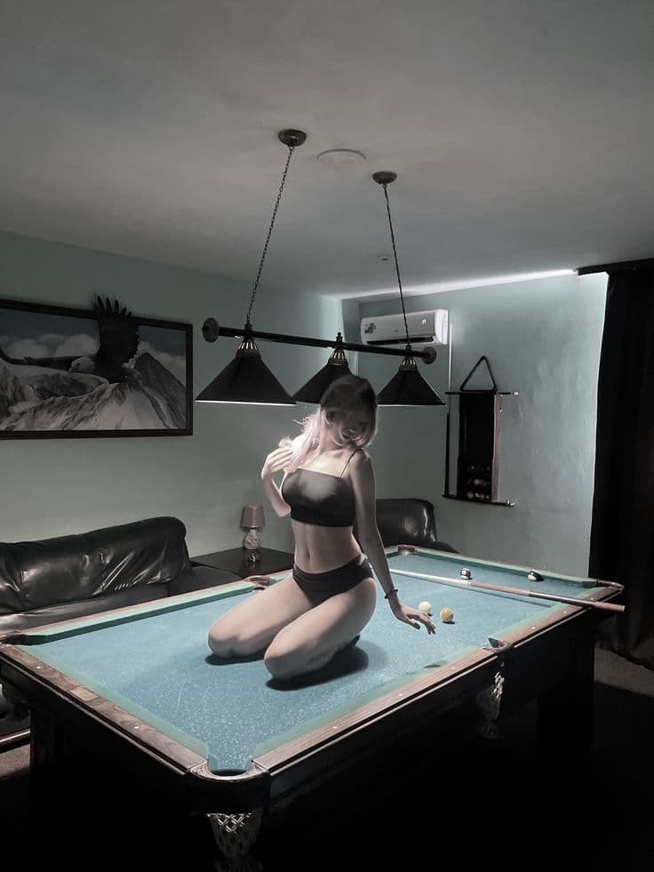 Billiards cue tips and chalk close-up